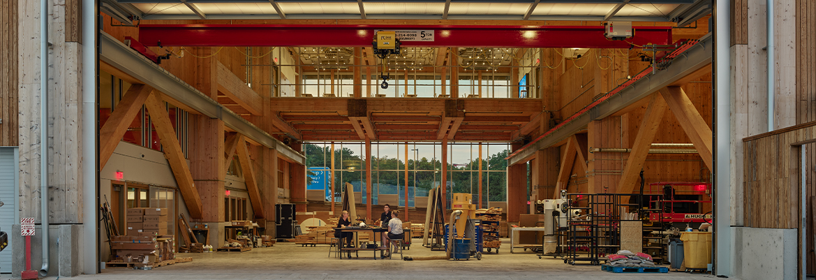 interior of Anthony Timberlands Center workshop