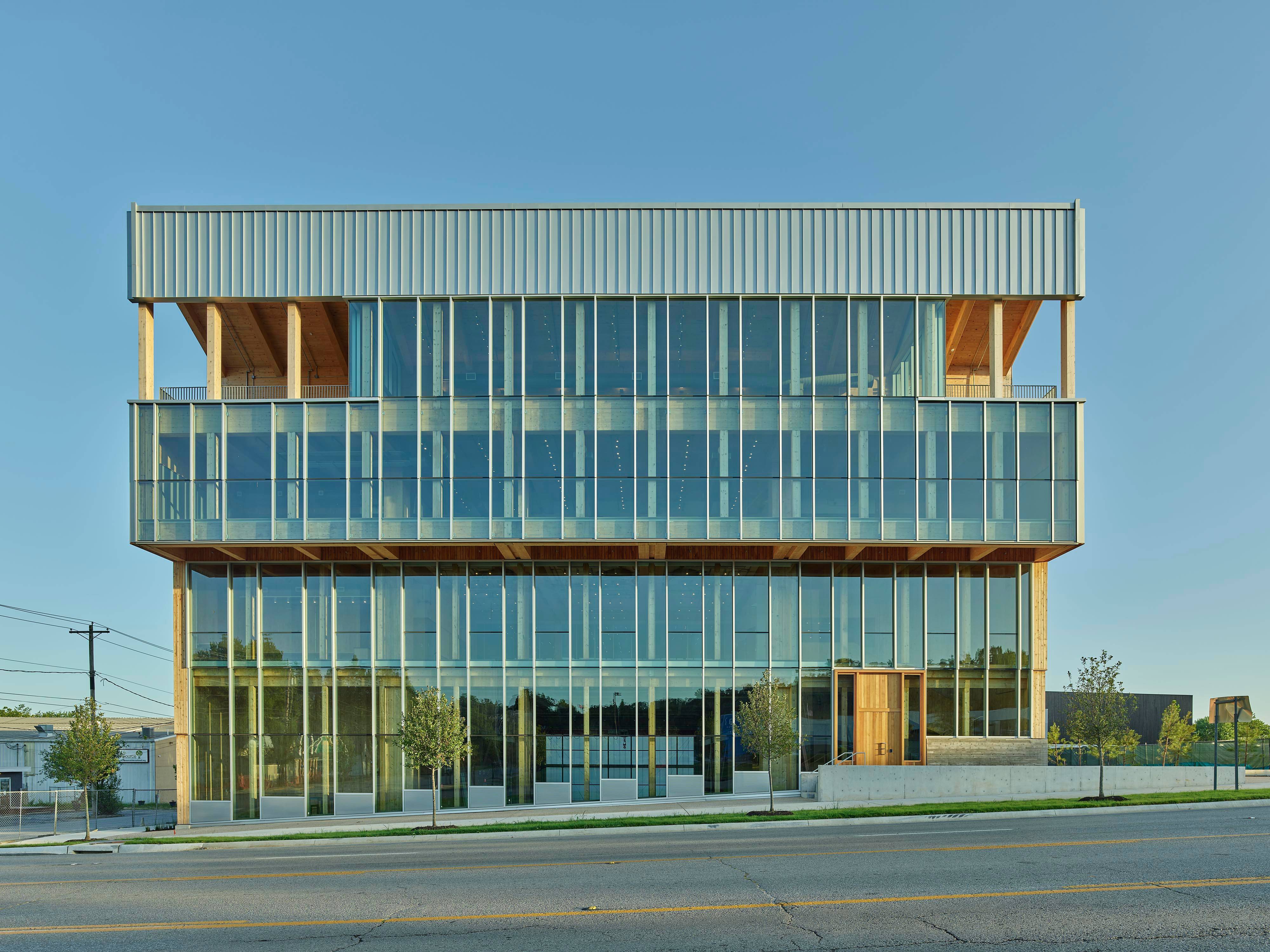 Anthony Timberlands Center for Design and Materials Innovation Front view of Anthony Timberlands Center