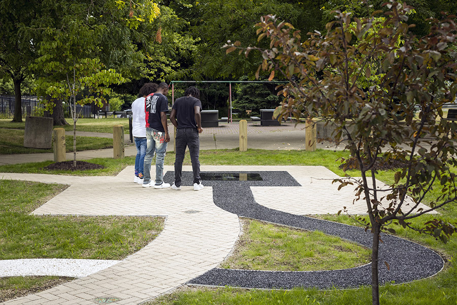 The Rice Butterfly Memorial at Cudell Park in Cleveland, Ohio